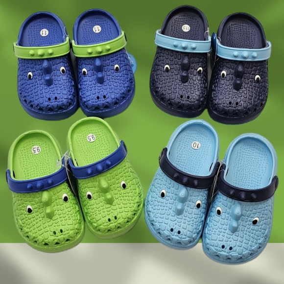 NWT, Toddler Dinosaur Clogs Shoes Blue Kid Sizes 8-11.5 - Picture 11 of 11